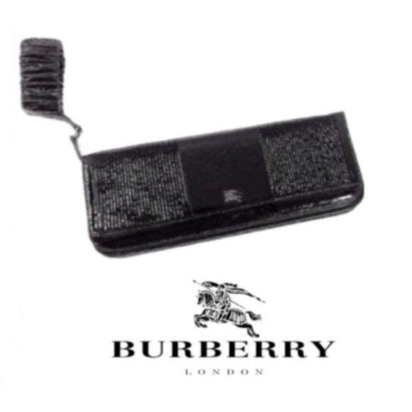 Burberry Black Patent Leather Envelope Chain Wrist Bag - Picture 1 of 6